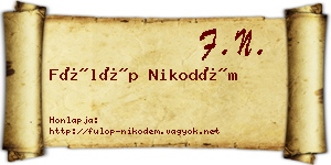 Fülöp Nikodém névjegykártya